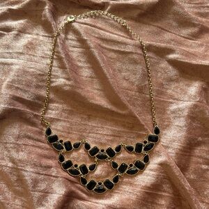Gold and black statement necklace